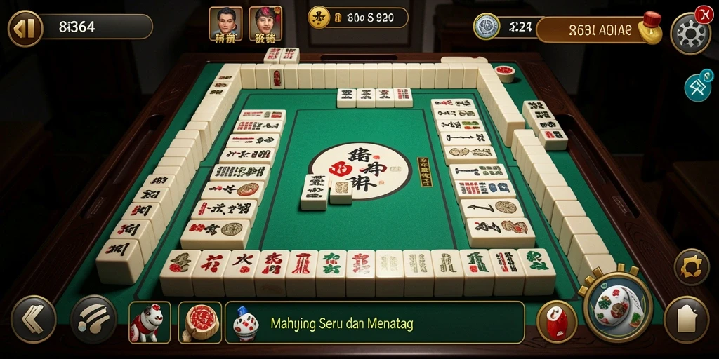 Tampilan gameplay seru dari game Mahjong 8364 dengan berbagai tantangan.