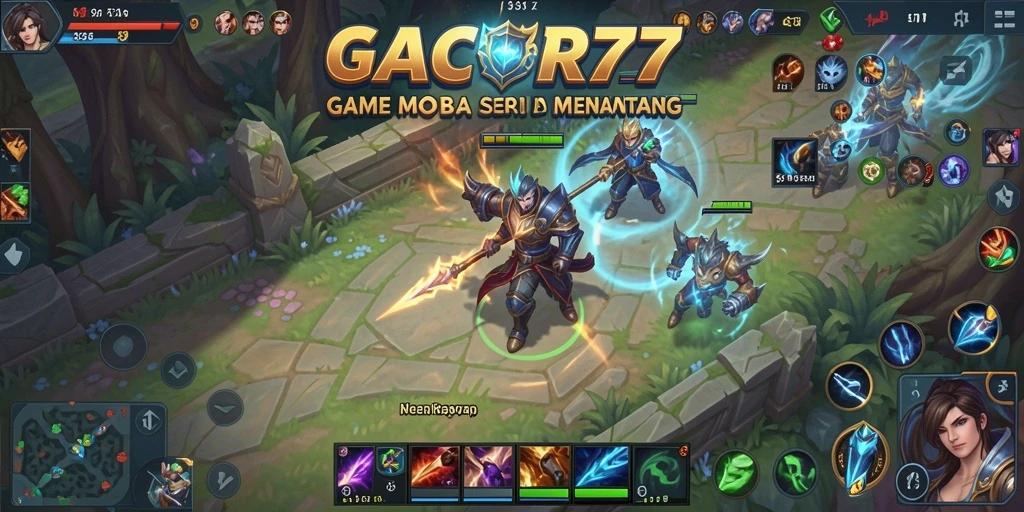 Tampilan menarik dalam GACOR77 saat pertarungan hero berlangsung.