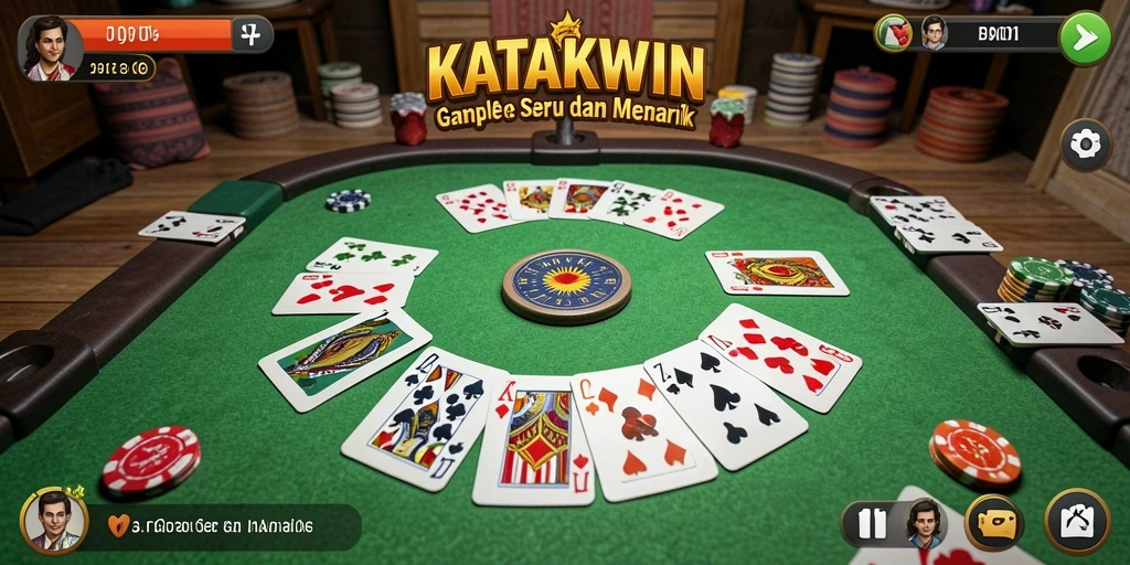 Tampilan gameplay seru KATAKWIN dengan fitur Gaple menarik.