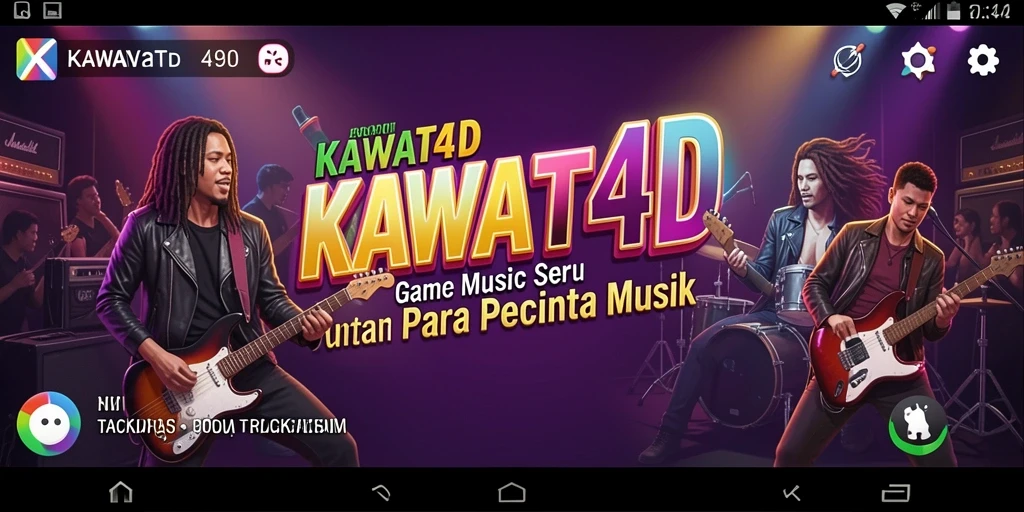 Screenshot gameplay KAWAT4D menampilkan tantangan musik yang menarik.