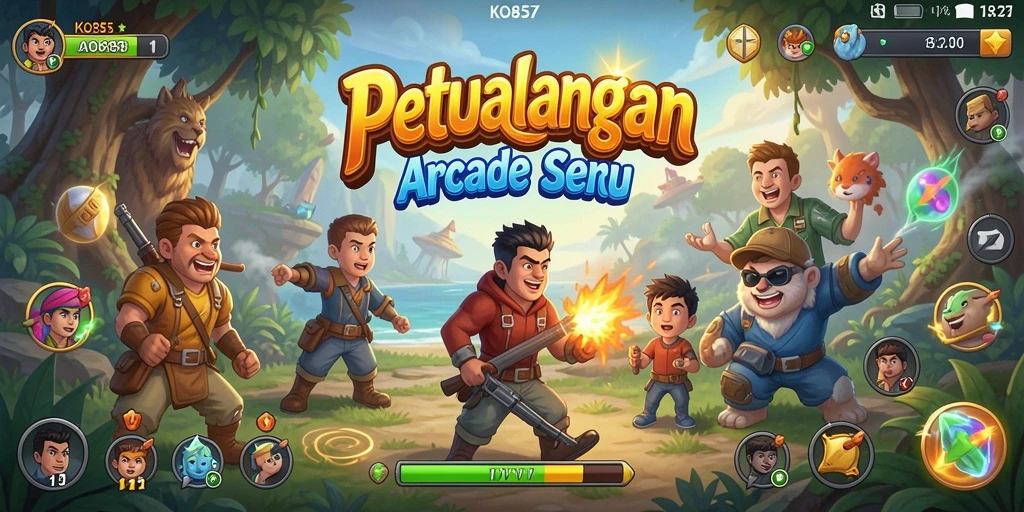 Tangkapan layar gameplay KO857 yang menunjukkan aksi Arcade seru.