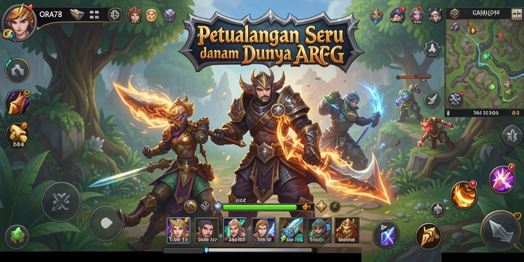 Gameplay ARPG yang menghadirkan pertempuran seru dan tantangan.