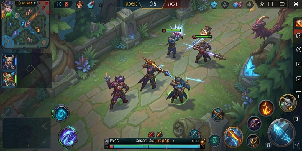 Tampilan seru dari gameplay MOBA PK95 yang mengesankan.