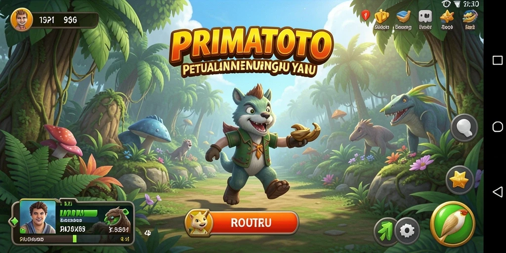 Tampilan gameplay menarik dalam PRIMATOTO yang penuh petualangan.