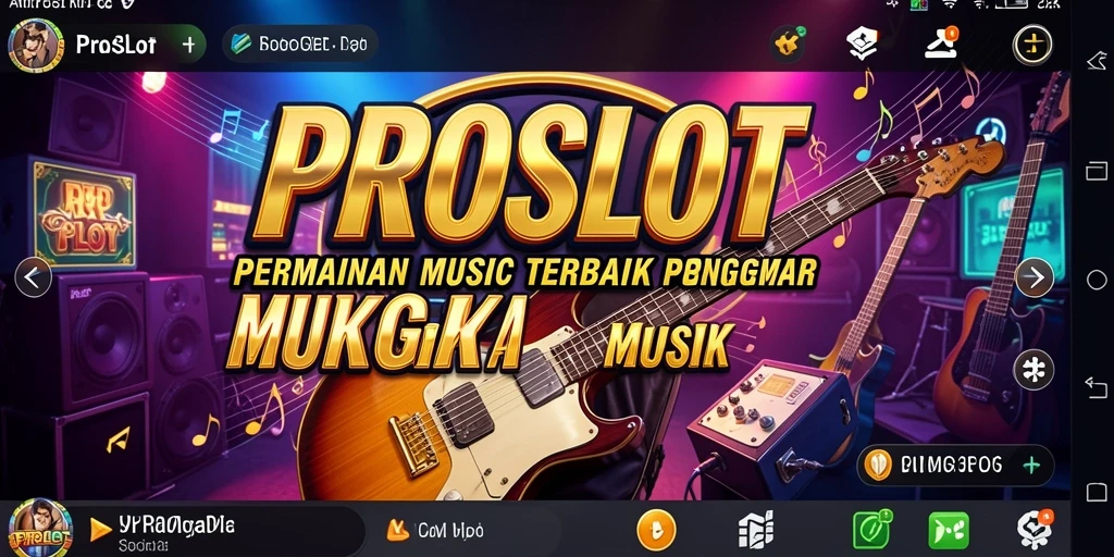 Tampilan gameplay PROSLOT dengan berbagai irama musik yang menarik.