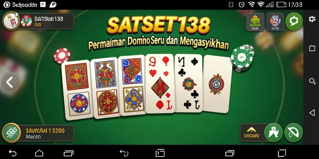Screenshot gameplay SATSET138 menunjukkan suasana permainan Domino yang seru dan menarik.