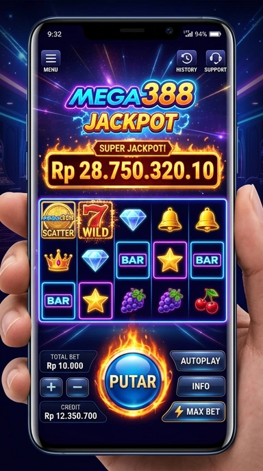 Tampilan utama aplikasi mega388 yang menampilkan berbagai kategori aplikasi.